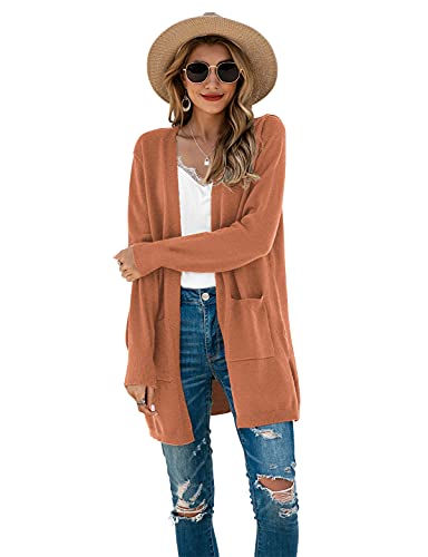 Image of TASAMO Cardigan Sweaters for Women Long Sleeve Open Front Casual Knit Fall Coat Oversized Soft Outwear with Pockets
