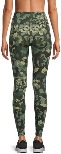 Avia Activewear Women's Print Leggings with Side Pockets (as1, Alpha, x_s, Regular, Regular, Green Camo, XS)