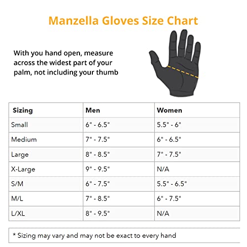 Manzella Wormen's Pack-It Packable Glove, Black, Large #TOP3