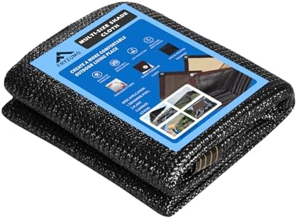 90% Shade Cloth Black,Sun Sail Shades with UV Protection, 6.5×10FT Sun Shade Canopy with Grommets for Garden, Patio, Outdoor Pergola, Shade Cloth for Patio Covers Kennel Greenhouse Backyard