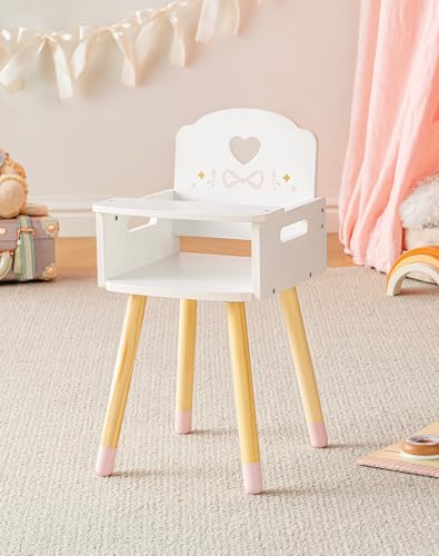 ROBOTIME Doll Highchair Dolls High Chair for 16-18 Dolls Ballet Pink