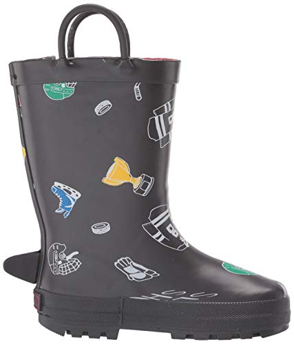 Carter's Boy's Puck Pull-On Rainboot Rain Boot, Grey, 4 Toddler #TOP5
