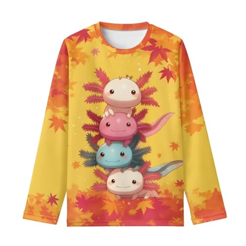 Image of WELLFLYHOM Long Sleeve T-Shirt for Boys Girls 3-16 Years Old Tee Tops Crewneck Pullover Shirts Fall Outfits