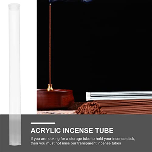 Veemoon 10Pcs Acrylic Incense Tubes Acrylic Incense Sticks Container Incense Canister Incense Tube Incense Tube Storage Tea Jar Incense Stick Barrel #TOP2