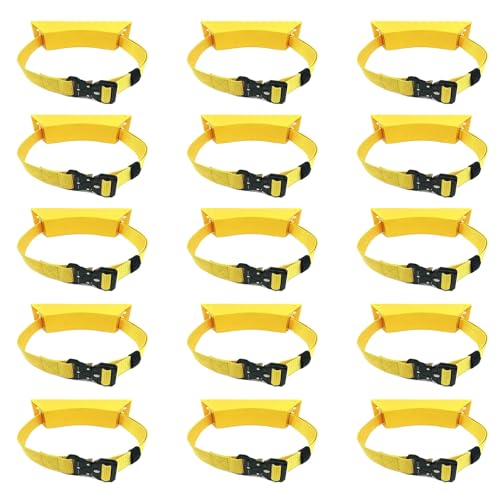 Wall-Mounted Cylinder Holder Bracket - Adjustable Oxygen Tank Storage Rack - ABS with Strap for Argon, Propane, and More(Yellow,15pack)