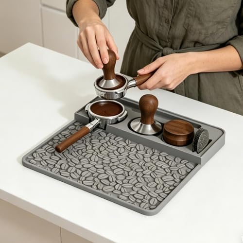Alfombrilla de silicona antideslizante impermeable para cafetera expreso 4