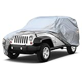 SEAZEN 6 Layers Car Cover - Waterproof All Weather, Heavy Duty SUV Cover for 2 Door Wrangler JK JL, Outdoor UV Wind Protection