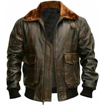 Hide & Seek Mens A2 Aviator Air Force Cockpit Vintage Bomber Military Flight Pilot WWII Distressed Real Leather Jacket