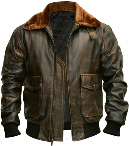 Men's G-1 Fur Collar Bomber Jacket - Air Force US Military Genuine