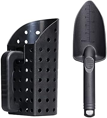 DSFSAEG Sand Scoop and Shovel Set for Metal Detecting, Professional Treasure Hand Tool Accessories, Beach Sand Scoop with Handle Treasure Huntin g Digging Tool Shovel for Gardening Camping Hiking