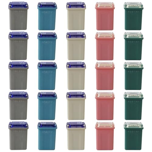 Kit de fusibles automotrices M-CASE Norheirui, 25 unidades, fusibles microcartucho multicolor de 15 A a 40 A para autos y SUV miniatura 2