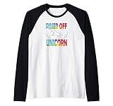 Drôle Anglais Énervé Licorne Pissed Off Unicorn Manche Raglan