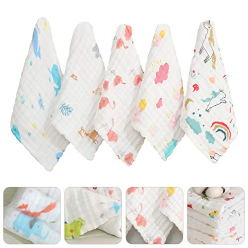 TomaiBaby 5 panos de bebê para bebês 6 camadas de algodão lenço de gaze lenço de saliva lenços de am