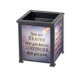 Braver Stronger Smarter Black Metal Electrical Wax Tart and Oil Glass Lantern Warmer