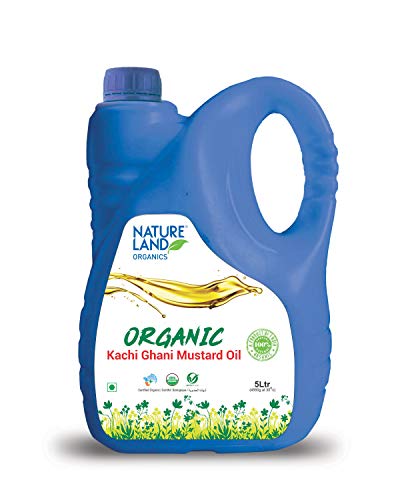 Image of Natureland Organics Mustard Oil Jar, 5 L & Natureland Organics Whole Peanuts / Groundnuts 500 Gm - Organic Peanuts