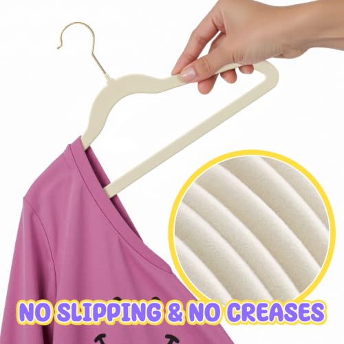 Flottian 50 Pack Baby Velvet Hangers Kids 11",Baby Hangers with Gold Hook by Flottian - Used condition - Image 4