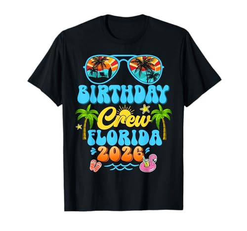 Florida Birthday Crew Vacation Cruise 2026 Summer Group Trip T-Shirt