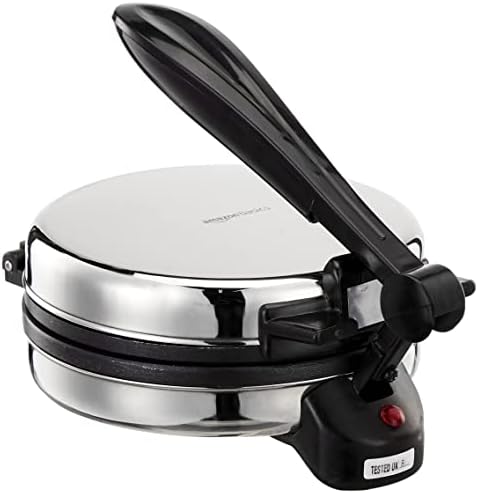 AmazonBasics 900W Non Stick Electric Roti Maker| Stainless Steel Body ...
