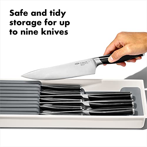 Oxo Good Grips Kitchen Drawer, Compact Knife Organizer, White #TOP2