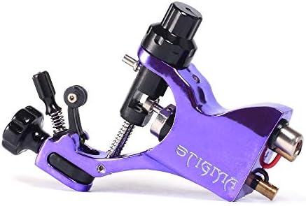 BIU Zinc Alloy Rotary Tattoo Machine, RCA + Hook Line Double Interface Dragonfly Tattoo Machine, Efficient Fogging and Coloring Tattoo Equipment,Purple