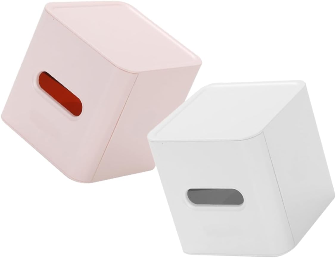 Garneck 2pcs Square Decorative Tissue Box Elegant Napkin Holder for Bathroom and Office Stylish Toilet Case and Modern Design for Home