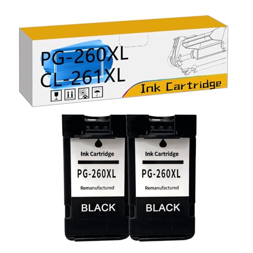 LISTWA PG-260XL CL-261XL PG260 PG-260 CL261 CL-261 Ink Cartridges, Compatible for Canon TS6420a TS6420 TR7020a TR7020 TS5320 All in One Printers【High Print Volume with Chip Black*2