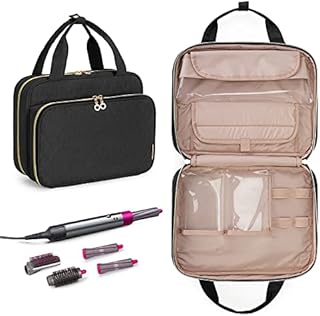 Teamoy Portable Storage Bag Compatible with Dyson Airwrap Styler, Travel Organiser Storage Bag for Airwrap Styler Attachments,Black