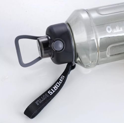 Image of 2 Liter Motivational Sports Gym Bottle Daily water intake with Time Markings BPA-Free. Leak proof For adults For Gym, Travel And office - (Jet Black)