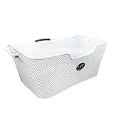 ✅ Muy buena calidad P4B Cesta trasera para bicicletas en color blanco, cómoda, malla de acero estrecha, con asa y protector de mango de plástico, para colgar en el portaequipajes, en 3 colores.