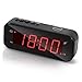 Timegyro Digital Alarm Clock Easy Setting and Battery Operated Only Big Red Digits for Bedroom/Living Room/Travel(Black)