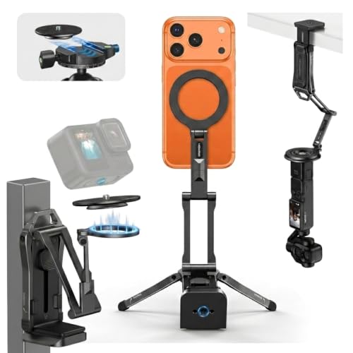 OMOTON TP02 Ultra pocket4�p�O�r Insta360 DJI GoPro �J�����p �X�}�z�O�r �}�O�l�b�g���}�E���g�x�[�X | ���� �y�� Magsafe�Ή� 1/4�C���`���l�W�t �A�N�V�����J�����p �N�����v�� �܂肽���ݎ� ���ʃ}