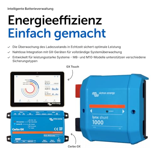 Victron Energy Lynx Shunt IP22 VE.Can 1000 Amp, Sammelschiene mit Integrierter Batterieüberwachung