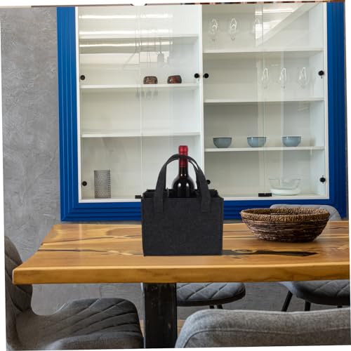 Felt Wine Bag Carrier for Bottles Reusable Grocery Tote for Travel Camping and Picnics Portable Wine Bottle Tote Stylish Design and High Durability3