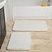 Lavish Home 2 Piece Memory Foam Shag Bath Mat - White