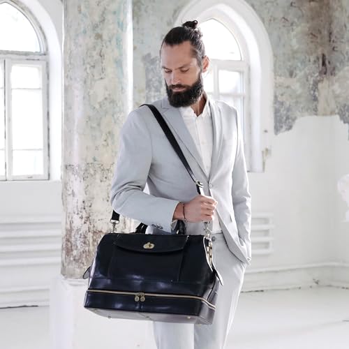 Image of Time Resistance Leather Doctor Bag Purse - Medical Briefcase - Vintage Handbag Handmade in Italy
