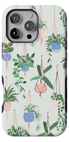 Casely iPhone 16 Pro Case | Hanging Around | Potted Plants Floral | Bold Protective Design | Compatible with MagSafe