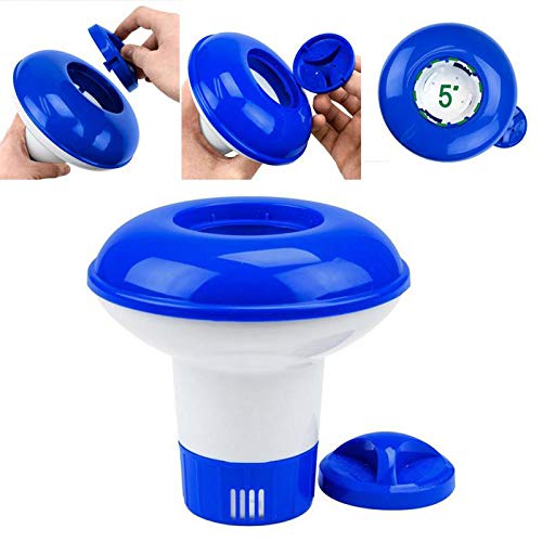 com-four® Galleggiante di dosaggio per Piscina - dosatore Chimico per pastiglie di Cloro o bromo - per dosaggio dosato di additivi per Piscine