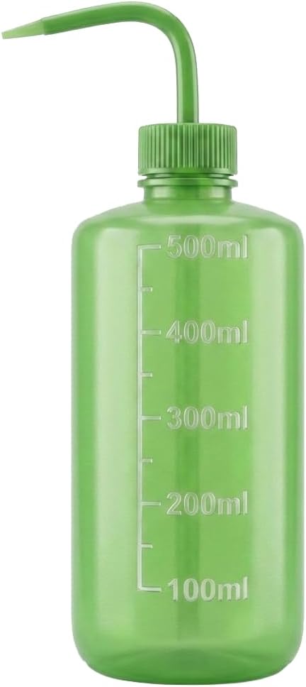 500ml (17oz) Wash Bottle 4-Pack - Plastic Squeeze Bottle with Narrow Mouth & Scale Markings | Safety Lab Bottles for Medical, Laboratory & Succulent Watering | LDPE
