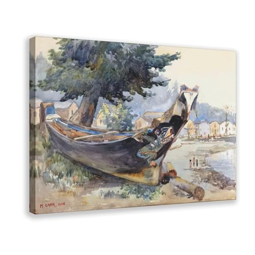 Tableau canoë de guerre de qualité supérieure - Toile Emily Carr d'Alert Bay