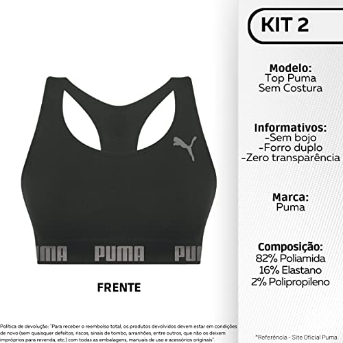 Kit 02 Top Nadador Puma Sem Costura | 2 Preto | GG (48-50) | 27070.001_550_550_GG_02UN_NEW