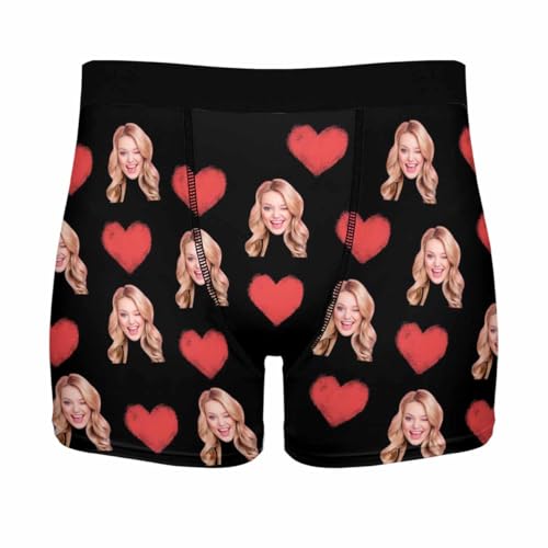 MyPupSocks Custom Funny Face Boxers for Men, Personalized Boxers Shorts Customized Underwear Printed with Photo for Boyfriend Husband Birthday Anniversary