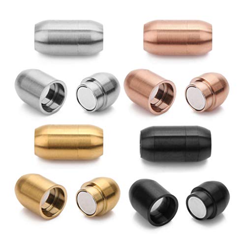 EXCEART 8 Pcs Terminais de Cabo Magnético Fechos de Corda de Couro Prendedor de Joias Fazendo Conect