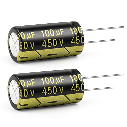 100Uf Electrolytic Capacitor 450V 100Uf 100Mfd 450 Volt Lowesr Capacitors 18X22Mm For Audio, Amplifier,Lcd Monitor, Stereo, Electrical Welding Repair (Pack Of 4Pcs) #TOP7
