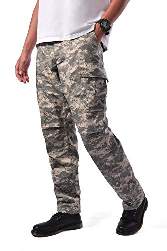 BACKBONE Mens Fashion Bright Camouflage Cargo Pants Military Combat Style BDU Pants (XS, ACU Digital Camo)