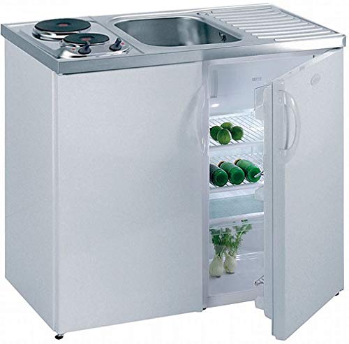 Lüllmann Pantryküche Küchenzeile Singleküche mit Kühlschrank...