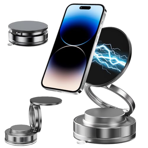 DabbOo Support Telephone Voiture Ventouse Vide Magnetique Rotation 360 Degres Support Pliable...
