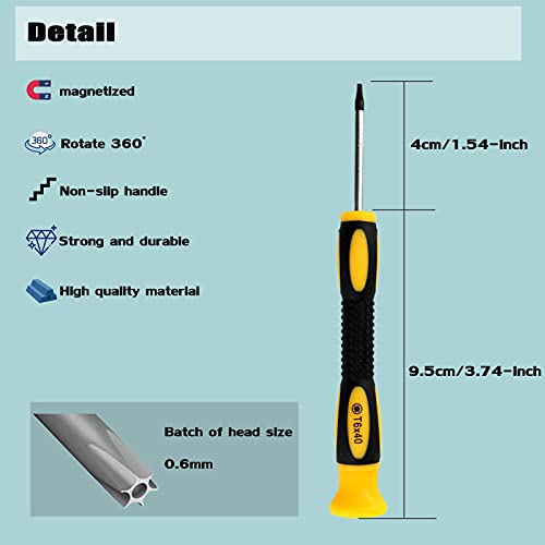T6 Torx Security Screwdriver T6H Tr6 Security Screwdriver Compatible For Xbox Controller Mainboard, For Mac Mini (2014-2018),For Pocket Knife And Other Electronic Device Video Doorbell Repairing Tool #TOP4