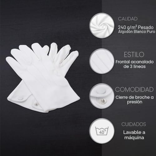 Guantes de algodón blanco reutilizables evitan huellas en eventos 4