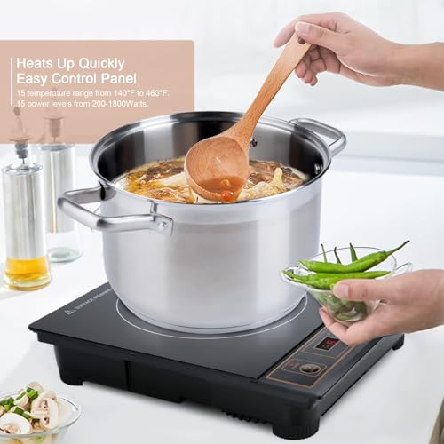 Duxtop 1800W Portable Induction Cooktop Countertop Burner, Silver 8120MC/BT-180G3 by duxtop - Image 5