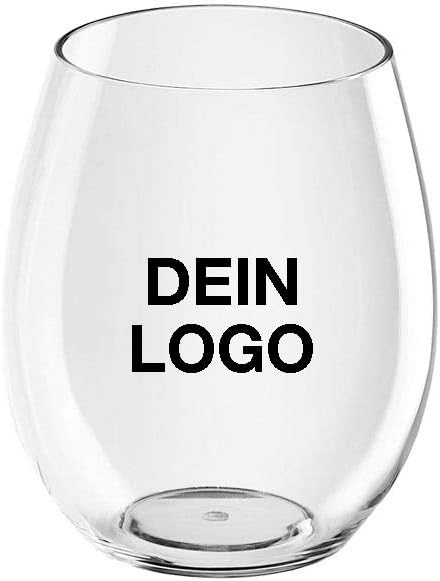 Personalised Plastic Water Glasses with Logo 1 Colour Shatterproof Juice Glass Plastic Cocktail Glass Transparent 39cl Set of 120